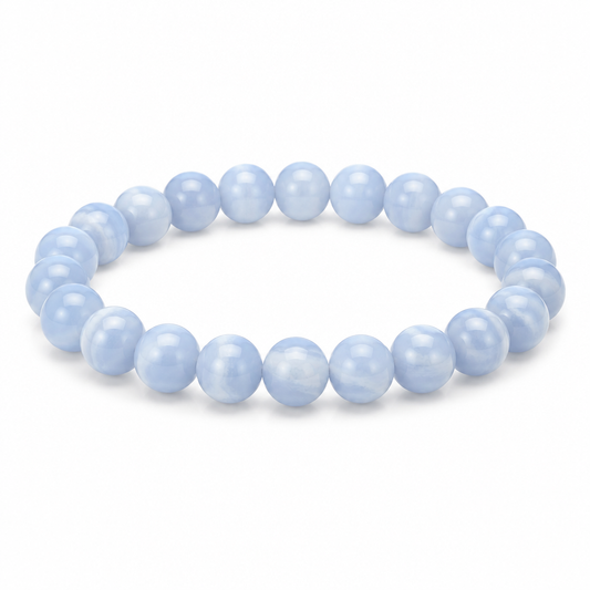 Bransoletka Blue Dream Agate jasnoniebieska, produkt na bialym tle